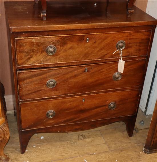 A late George III mahogany straight front chest of drawers W.73.5cm